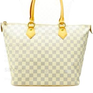 Authentic hentic LV Salaye Mm white Damier Azur Canvas Tote
